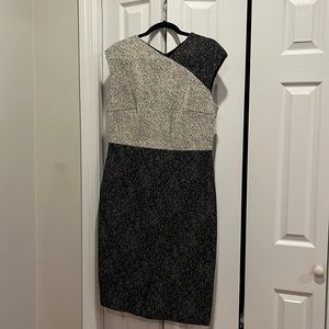 Boss by Hugo Boss Sleeveless Textured Two-Tone Dress